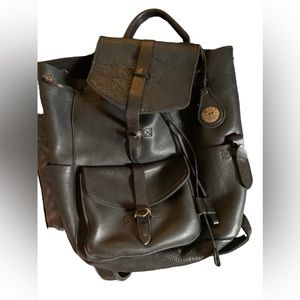 RAINIER LEATHER BACKPACK BLACK